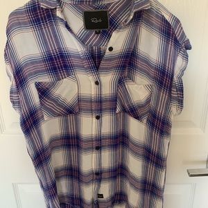 RAILS SLEEVELESS FLANNEL TOP